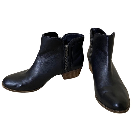 Lucky Brand “Breah” Black Leather Double Zip-Up Booties Size 10 - Picture 3 of 11